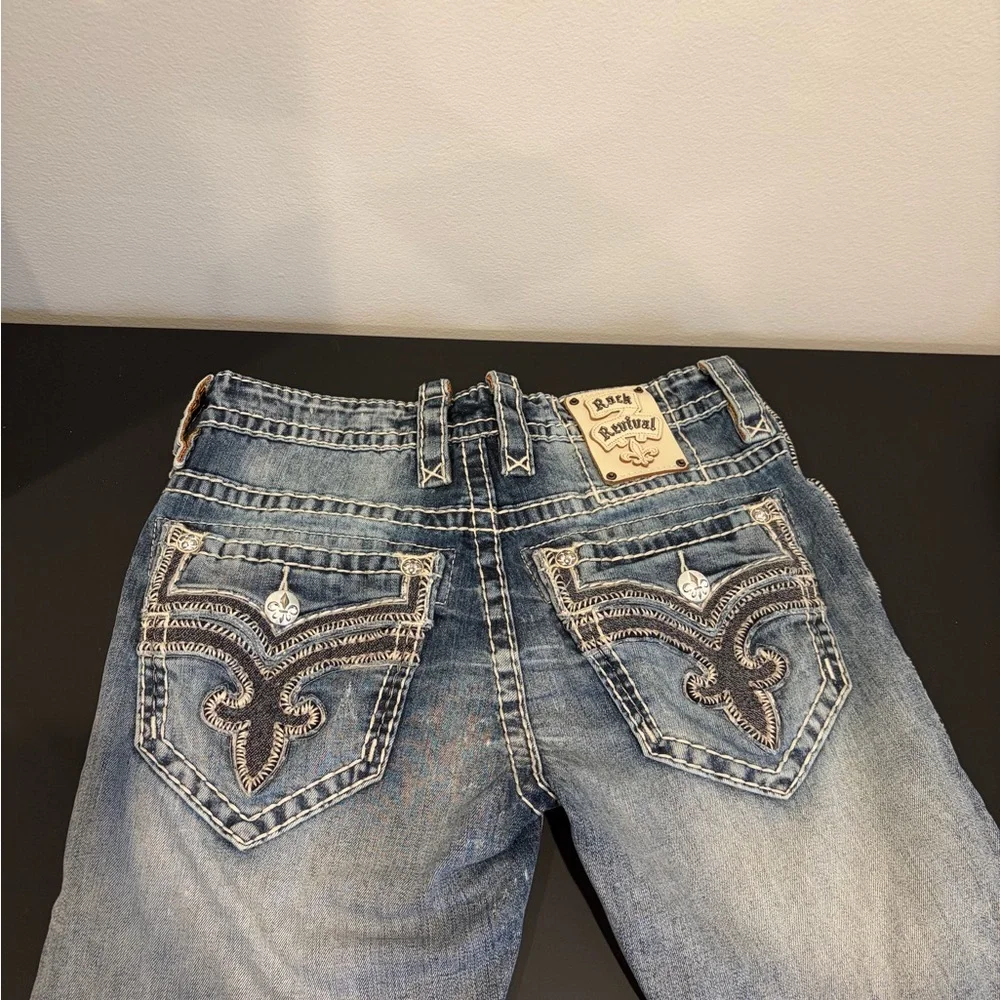 Rock Revival Men's Distressed Blue Jeans